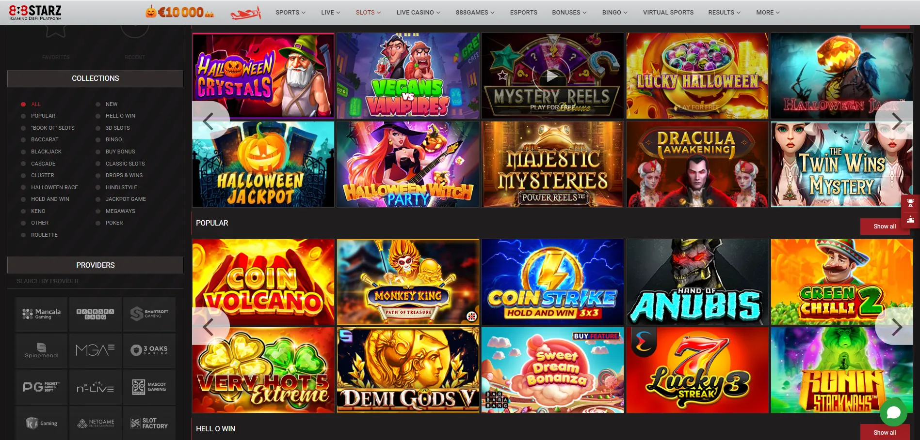 Games at 888Starz casino 888Starz games